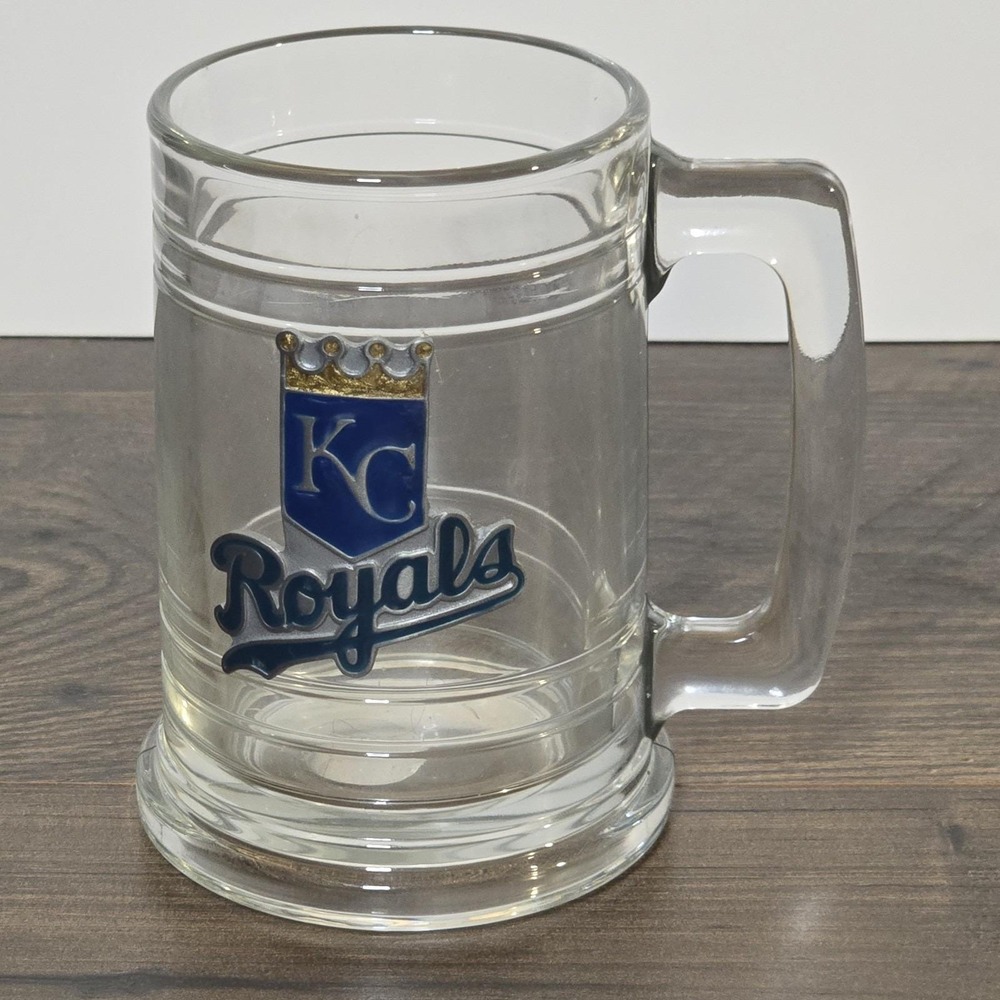 Vintage 2001 Fine Pewter Sculpture MLB Kansas‎ City Royal Logo Emblem 15oz Glass